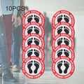 10 Pcs Social Distancing Floor Vinyl Sticker, 1.5M Distance, Floor Sticker Decal