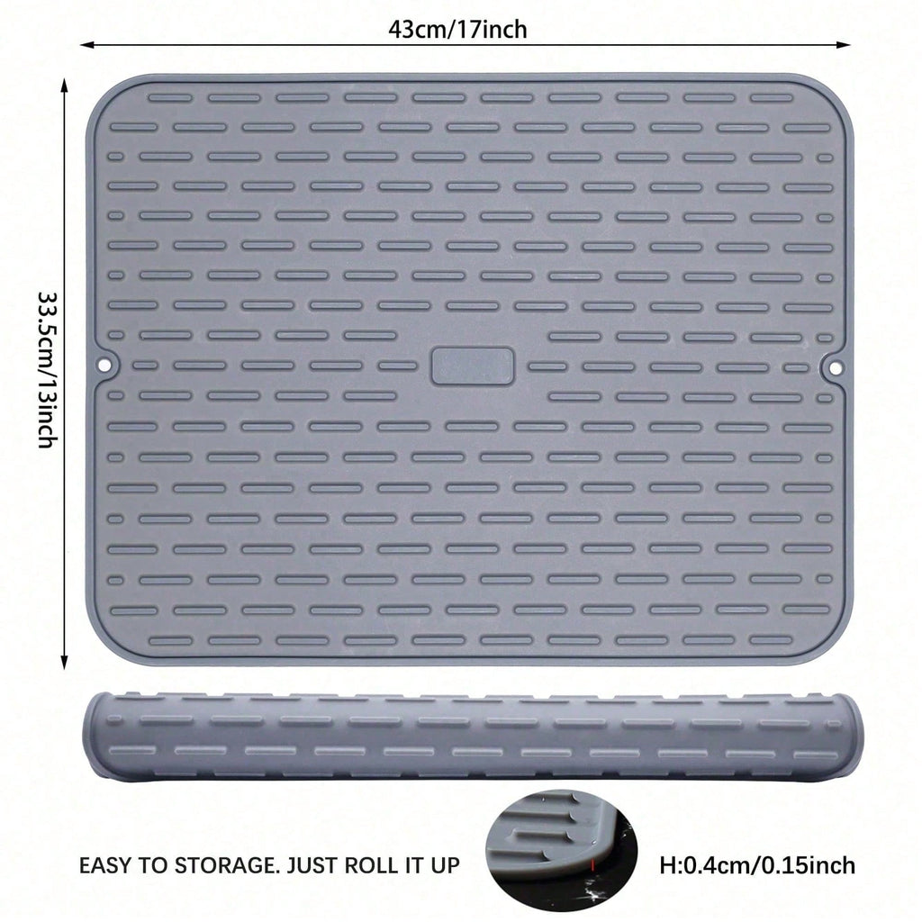Premium Non-Slip Silicone Dish Draining Mat – Heat Resistant Kitchen Sink Liner