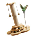 Sisal Scratch Turntable Cat Toy with Wood Base