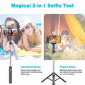 Extendable Selfie Stick Tripod With Wireless Remote Phone Holder Portable Phone Tripod For Group Selfie Live Streaming V